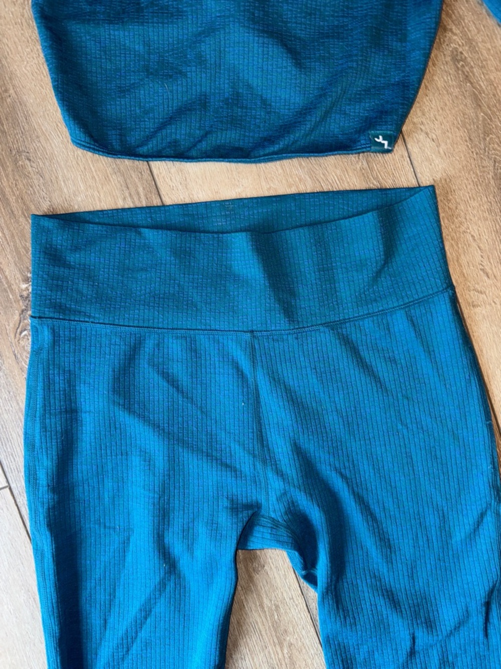 Target Teal Ribbed Two-Piece Set - Picture 3 of 6